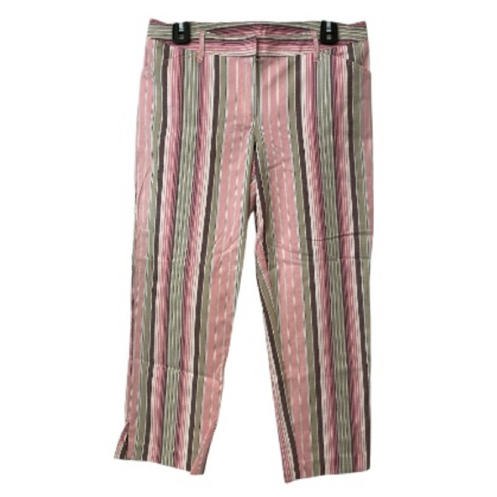 LOFT Pink Striped Cropped Pants ladies size 8
